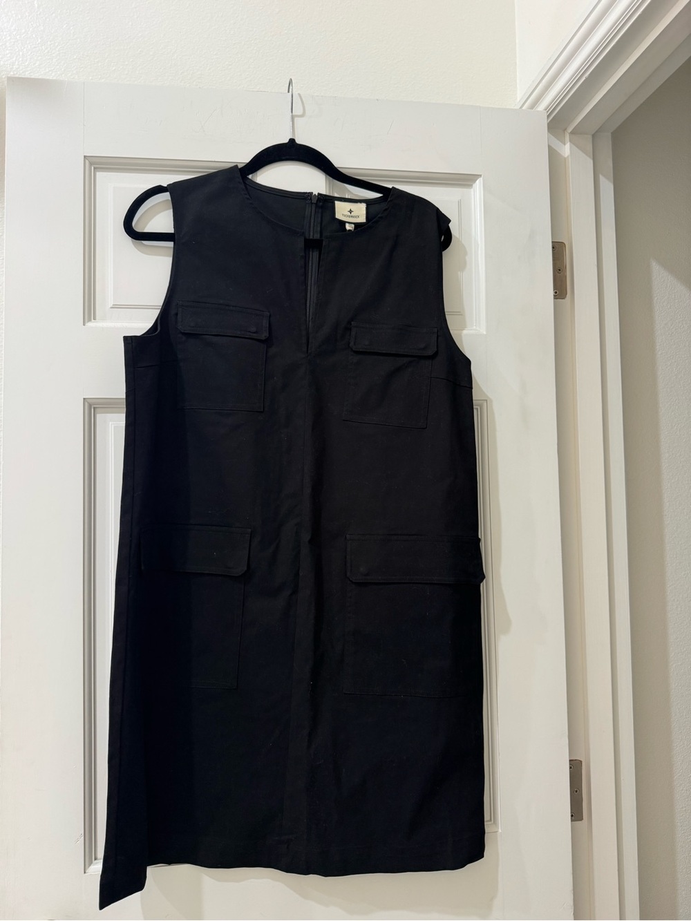 Tuckernuck Black Sleeveless Shift with Four Flap Pockets
